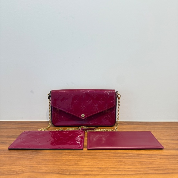 Louis Vuitton Empreinte Pochette Felicie Chain Wallet Dark Red - Picture 1 of 12